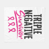 Triple Negative Survivor TNBC Brustkrebs Fleecedecke (Vorderseite (Horizontal))