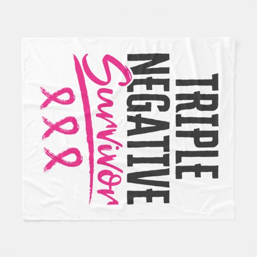 Triple Negative Survivor TNBC Brustkrebs Fleecedecke (Vorderseite (Horizontal))