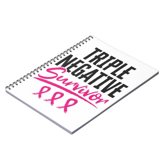 Triple Negative Survivor TNBC Brustkrebs Notizblock (Linke Seite)