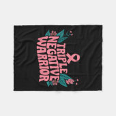 Triple Negative Warrior Nk Ribbon Breast Cancer Fleecedecke (Vorderseite (Horizontal))