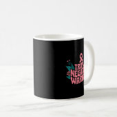 Triple Negative Warrior Nk Ribbon Breast Cancer Kaffeetasse (VorderseiteRechts)