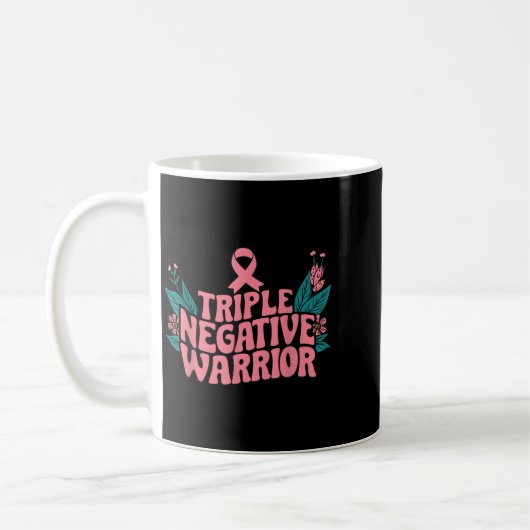 Triple Negative Warrior Nk Ribbon Breast Cancer Kaffeetasse (Links)