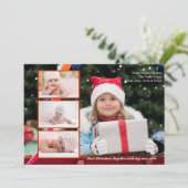 Triple Overlay-Fotokarte Feiertagskarte (Stehend Vorderseite)