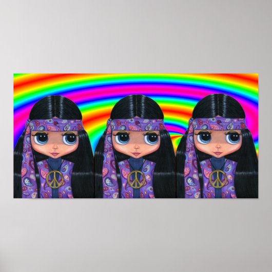 Triple Paisley Hippies Poster (Vorne)