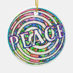 Triple Peace Christmas Keramikornament
