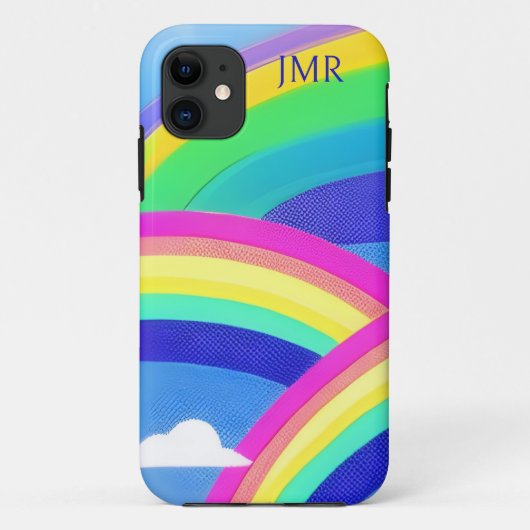 Triple Rainbows in der Sky Monogram Case-Mate iPhone Hülle (Rückseite)