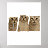 Triple Sabberndes Albernes Katzen Meme Poster (Vorne)