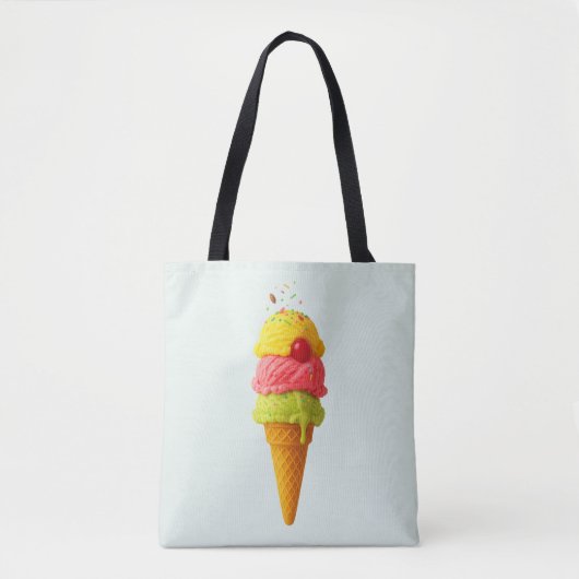 Triple Scoop Delight - Ice Cream All-over Tote Bag Tasche (Vorderseite)
