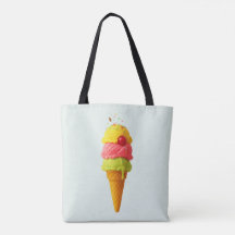 Triple Scoop Delight - Ice Cream All-over Tote Bag