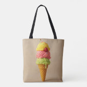 Triple Scoop Delight - Ice Cream All-over Tote Bag Tasche (Rückseite)