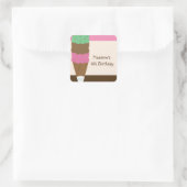 Triple Scoop Ice Cream Birthday Party Sticker (Tasche)