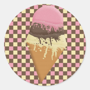 Triple-Scoop Ice Cream Cone Stickers