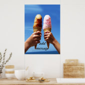 Triple Scoop Ice Cream Cones Poster (Küche)