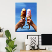 Triple Scoop Ice Cream Cones Poster (Heimbüro)