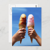 Triple Scoop Ice Cream Cones Postkarte (Vorne/Hinten)