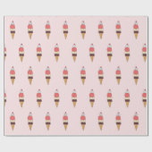 Triple Scoop Ice Creme Cone Geschenkpapier (Flach)