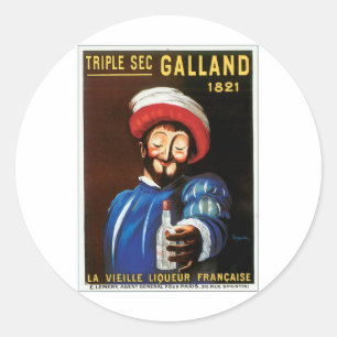 Triple Sec Galland 1821 Vintage Getränke-Werbekuns Runder Aufkleber
