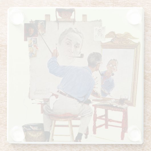 Triple Self-Portrait Glasuntersetzer (Rückseite)