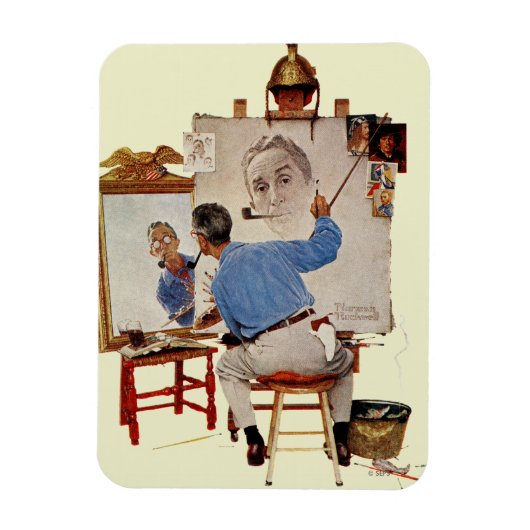 Triple Self-Portrait Magnet (Vertikal)