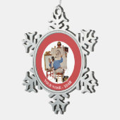 Triple Self-Portrait Schneeflocken Zinn-Ornament (Rechts)