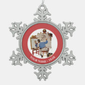 Triple Self-Portrait Schneeflocken Zinn-Ornament (Vorderseite)