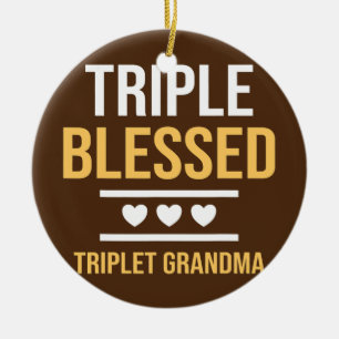 Triple Snock Triole Oma Grandkids Funny Keramik Ornament