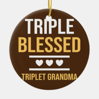 Triple Snock Triole Oma Grandkids Funny Keramik Ornament