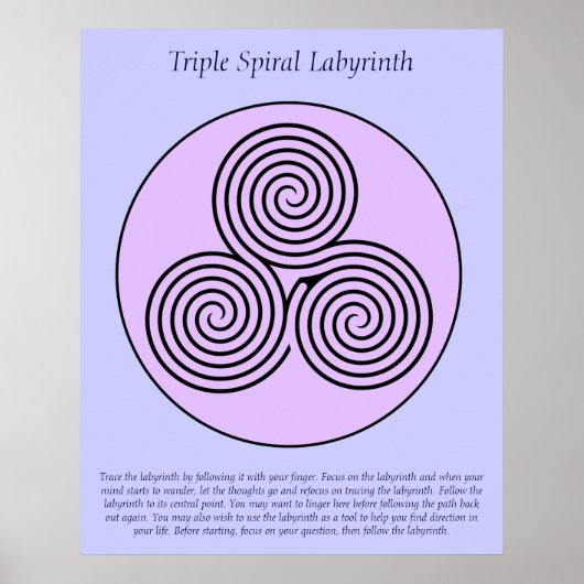 Triple Spiral Finger Labyrinth. Poster (Vorne)