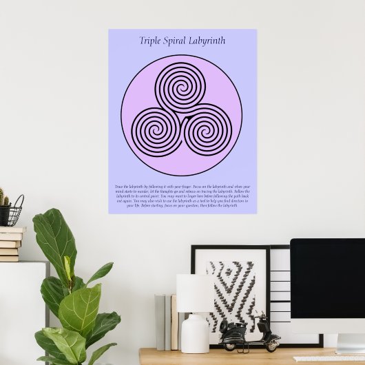 Triple Spiral Finger Labyrinth. Poster (Heimbüro)