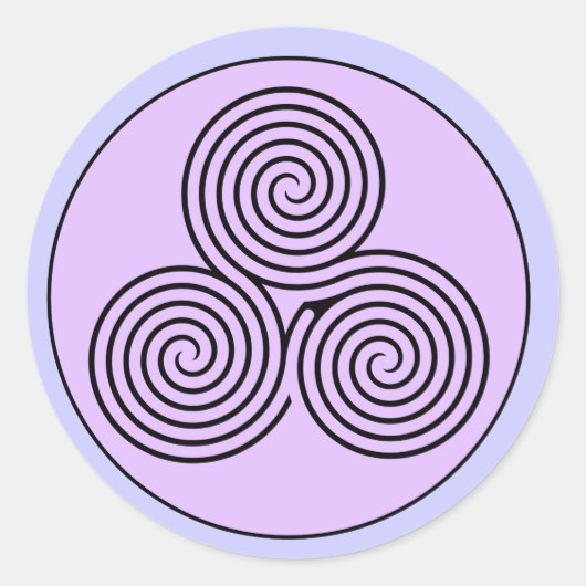 Triple Spiral Labyrinth Runder Aufkleber (Vorderseite)