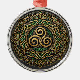Triple Spiral Mandala — Eternal Celtic Interlace Ornament Aus Metall