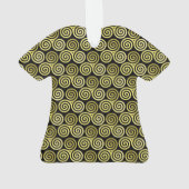 Triple Spiralgold Schwarzer Hintergrund Ornament (Rückseite)