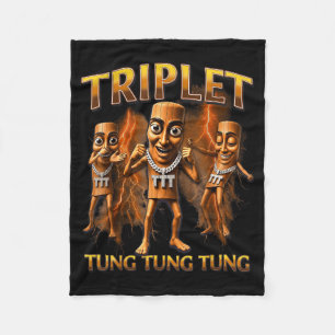 Triple T Tung Tung Tung Sahur-Meme für Jungen Kind Fleecedecke