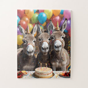 Triple the Joy: Donkey Triplets' Geburtstagsbash Puzzle