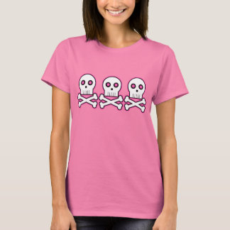 Triple Threat Glow Skull N Knochen T - Shirt Rosa