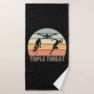 Triple Threat - Triathlon Sonnenuntergang Badehandtuch