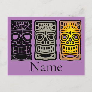 Triple Tiki Skulpturen Thunder_Cove Feiertagspostkarte