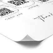 Triple Tipp Jar Scan QR Code Cash App Payment Sign Poster (Ecke)