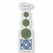 Triple Topiary Tree Chinoiserie Vinyl Sticker (Vorderseite)