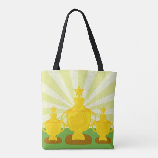 Triple Trophy Custom Cartoon Fun Art  Tasche (Rückseite)