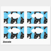 Triple Trouble Cat Custom Fun Art Design Rechteckiger Aufkleber (Blatt)