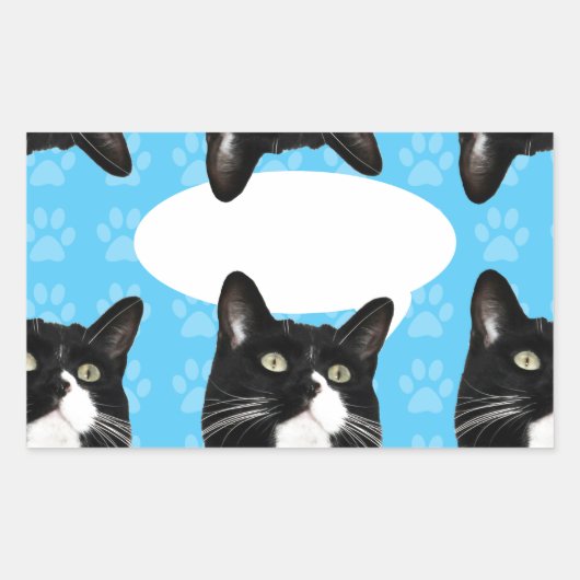 Triple Trouble Cat Custom Fun Art Design Rechteckiger Aufkleber (Vorderseite)