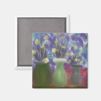 Triple Vase Bouquet Originelle Kunst Magnet
