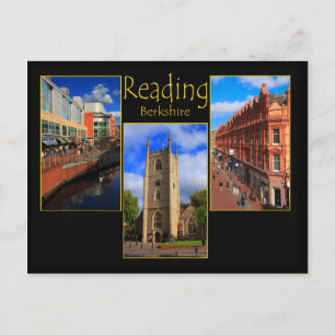 Triple View Postcard Reading, Berkshire England Postkarte