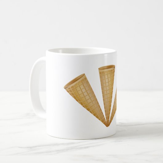 Triple Waffle Ice Cream Cone Summer Dessert Kaffeetasse (Vorderseite Links)