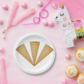 Triple Waffle Ice Cream Cone Summer Dessert Pappteller (Party)