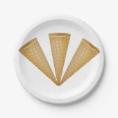 Triple Waffle Ice Cream Cone Summer Dessert Pappteller (Vorderseite)