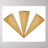Triple Waffle Ice Cream Cone Summer Dessert Poster (Vorne)