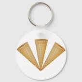 Triple Waffle Ice Cream Cone Summer Dessert Schlüsselanhänger (Vorderseite)