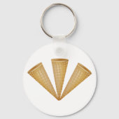 Triple Waffle Ice Cream Cone Summer Dessert Schlüsselanhänger (Rückseite)